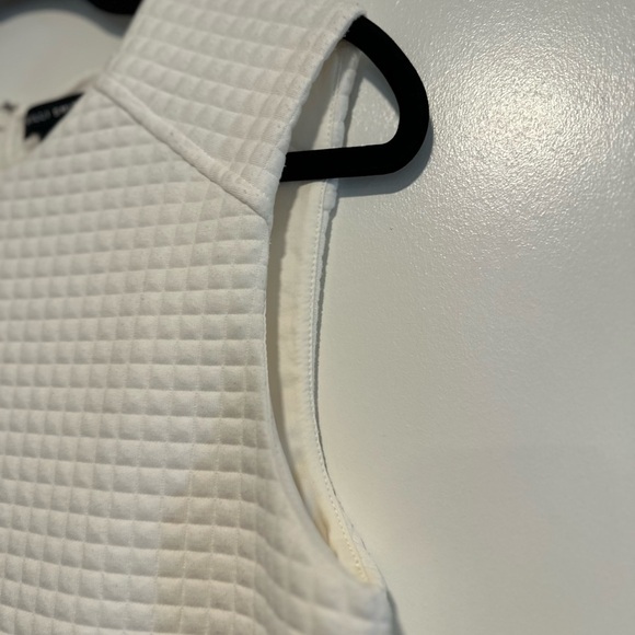 Willi Smith. Large. White Quilted.  Small Square check pattern. Sleeveless Dress - Picture 9 of 16